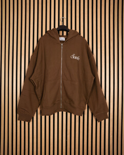 Brown Zip-Hoodie