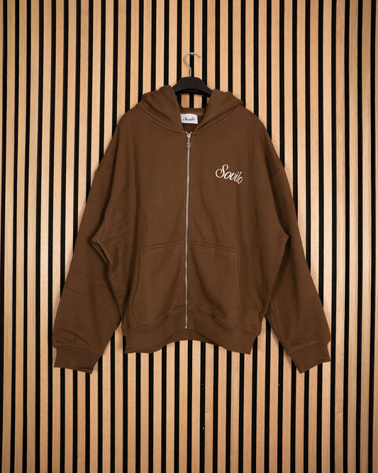 Brown Zip-Hoodie