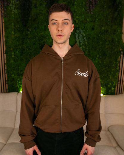 Brown Zip-Hoodie
