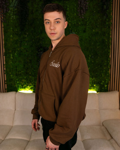 Brown Zip-Hoodie